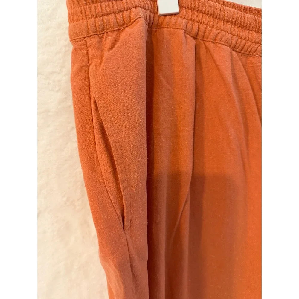 Selene Paris 100% Silk 2 Piece Set Womens 2X Coral Orange Shirt & Pants Suit